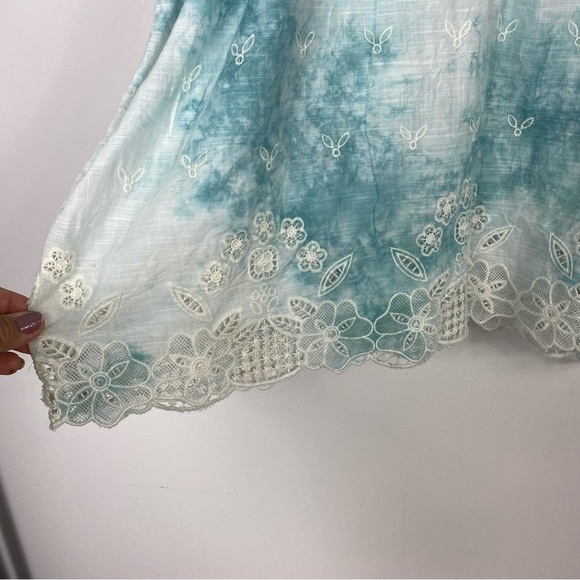 Anthropologie tie dye embroidered lace blouse - Picture 8 of 10